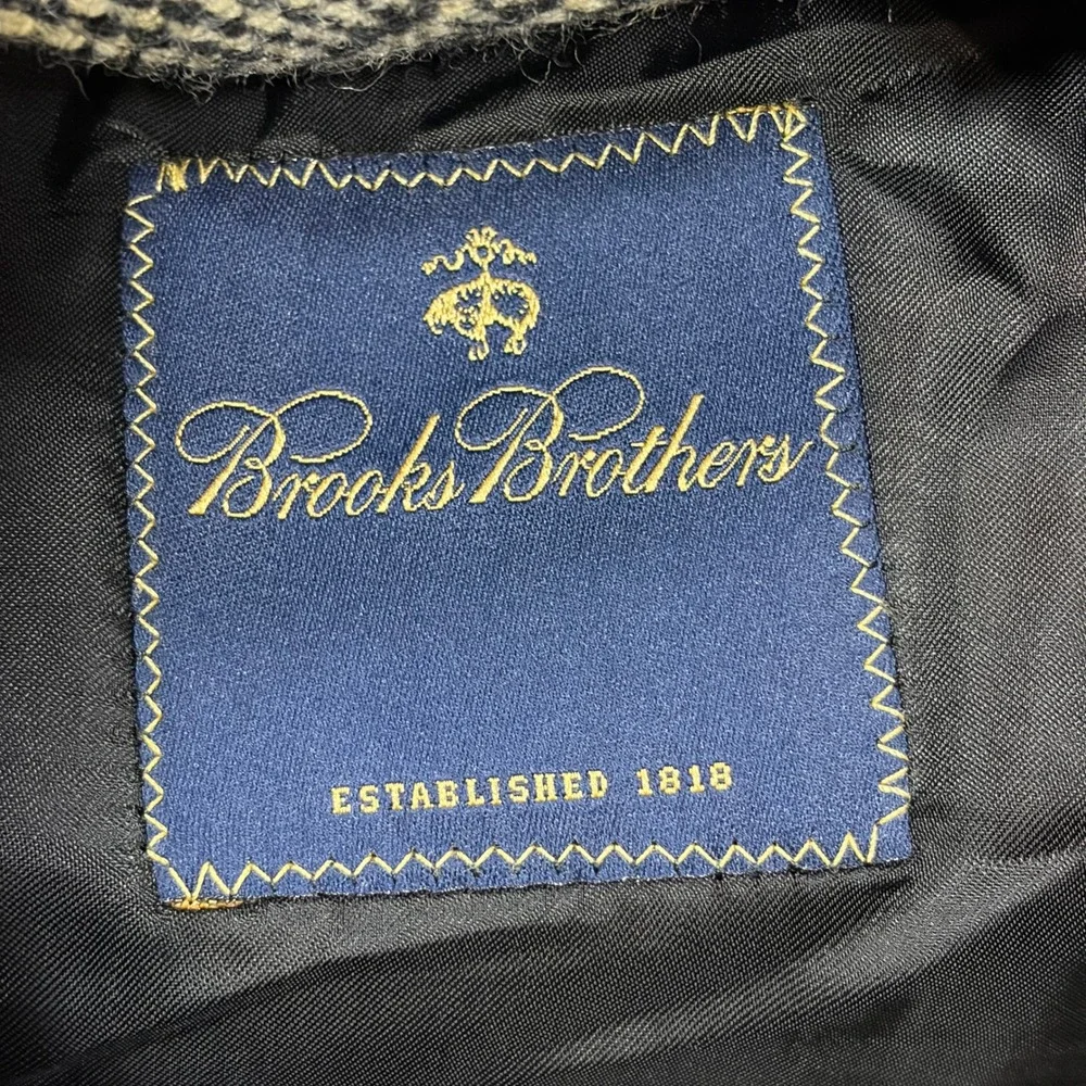 Brooks Brothers Sport Coat Mens 40R Tan Glen Plaid 100% Wool Two Button Blazer